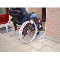 Wheelchair mobile threshold plate